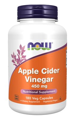 Now Supplements , Apple Cider Vinegar 450 Mg - 180 Veg Capsules Now Supplements , Apple Cider Vinegar 450 Mg - 180 Veg Capsules