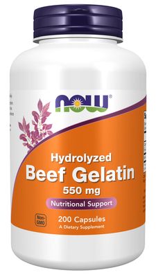 Now Supplements , Beef Gelatin 5 Mg - 200 Capsules