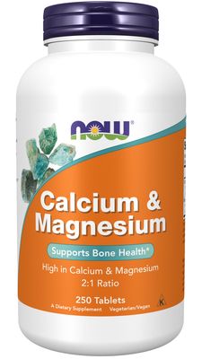 Now Supplements , Calcium & Magnesium - 250 Tablets Now Supplements , Calcium & Magnesium - 250 Tablets