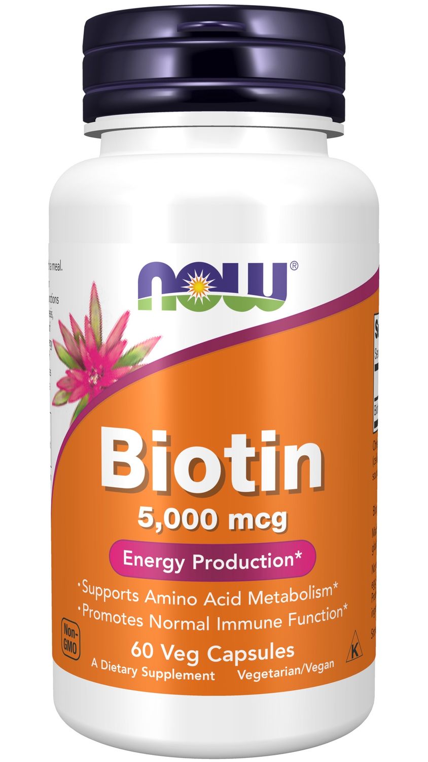 Now Supplements , Biotin 5,000 Mcg - Veg Capsules