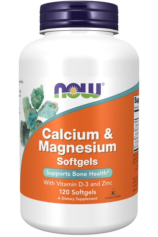 Now Supplements , Calcium & Magnesium - 120 Softgels
