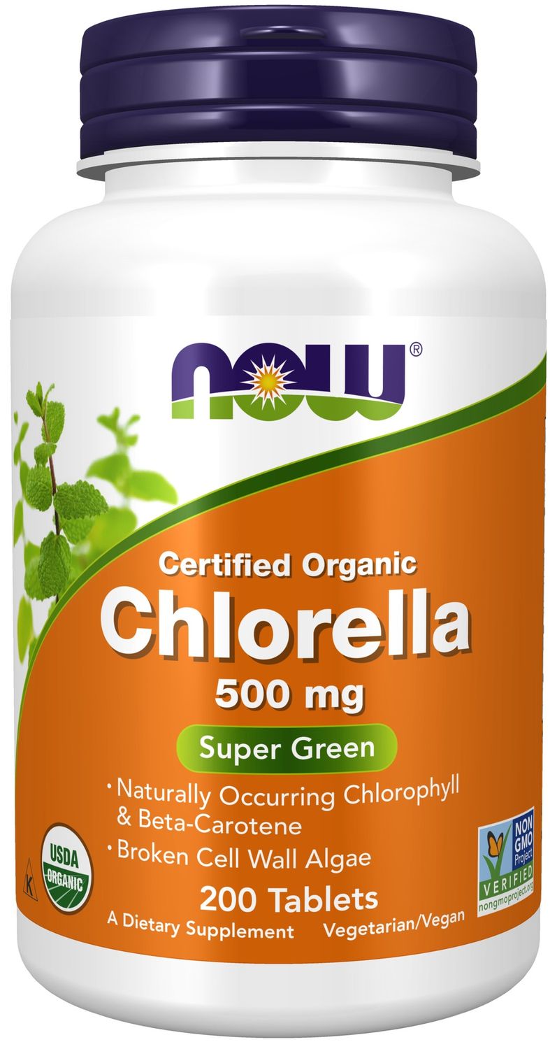 Now Supplements , Chlorella 500 Mg, Organic - 200 Tablets