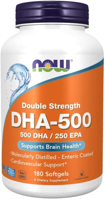 Now Supplements , Dha-500 Fish Oil, Double Strength - Softgels