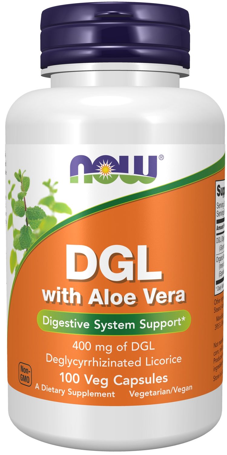 Now Supplements , Dgl With Aloe Vera - 100 Veg Capsules