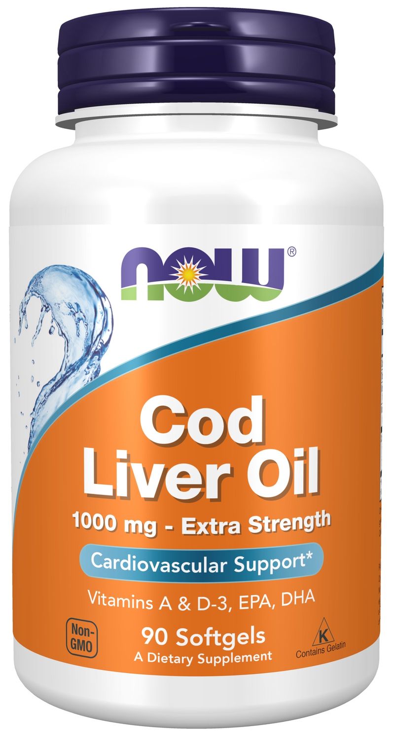 Now Supplements , Cod Liver Oil, Extra Strength 1,000 Mg - Softgels