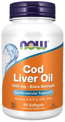 Now Supplements , Cod Liver Oil, Extra Strength 1,000 Mg - Softgels