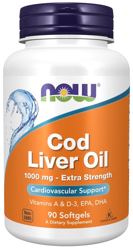 Now Supplements , Cod Liver Oil, Extra Strength 1,000 Mg - Softgels