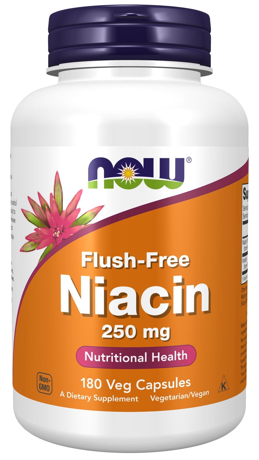 Now Supplements , Flush-Free Niacin 250 Mg - 180 Veg Capsules