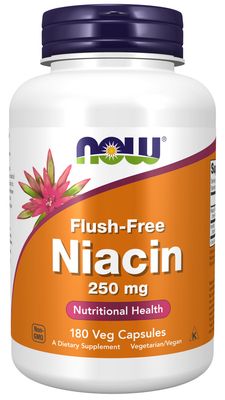 Now Supplements , Flush-Free Niacin 250 Mg - 180 Veg Capsules
