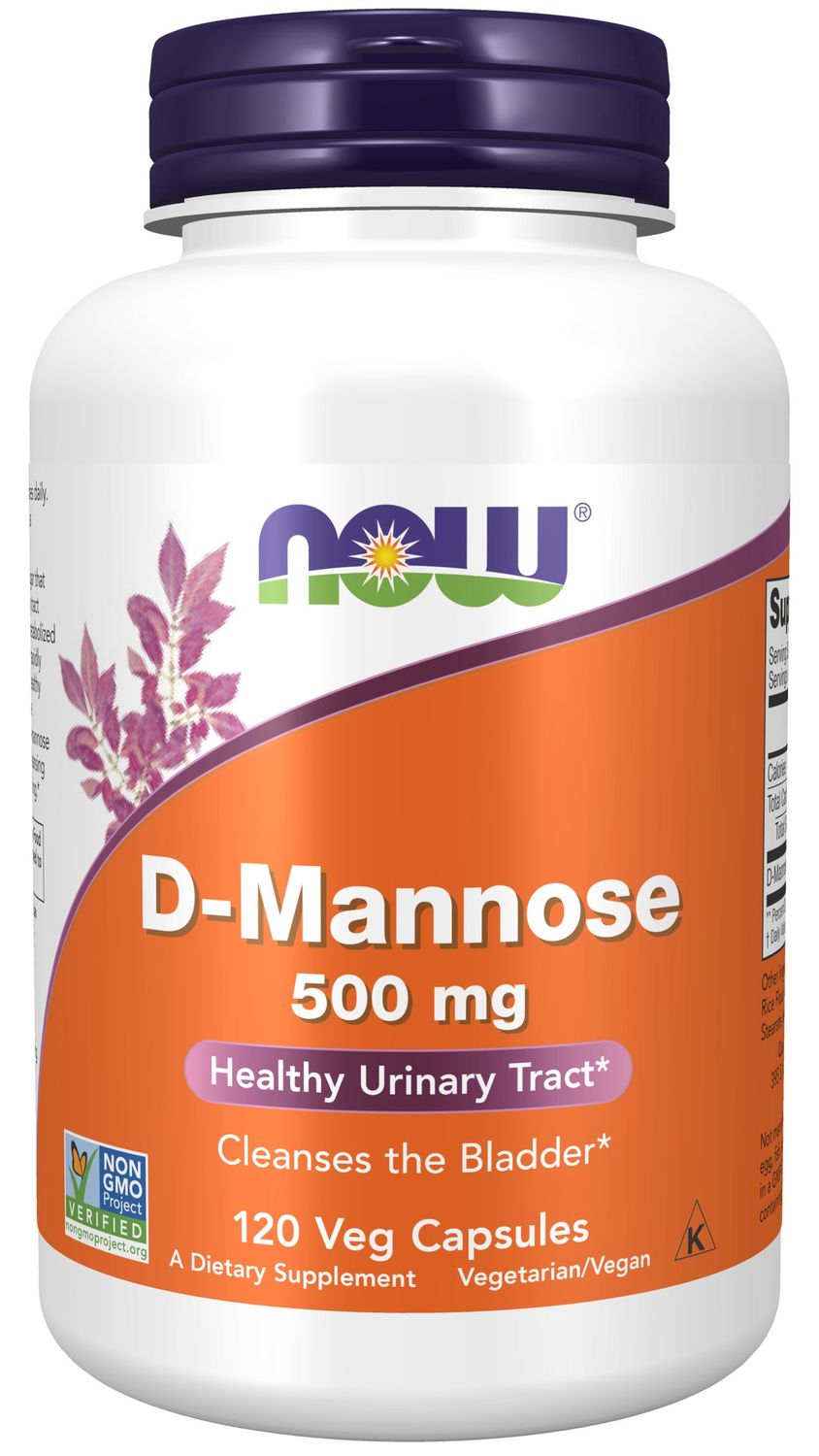 Now Supplements , D-Mannose 500 Mg - 120 Veg Capsules