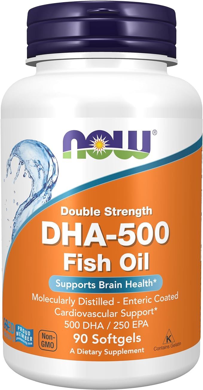 Now Supplements , Dha-500 Fish Oil, Double Strength - Softgels