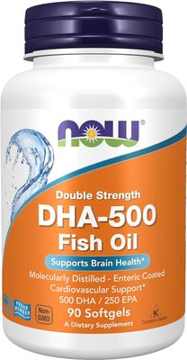 Now Supplements , Dha-500 Fish Oil, Double Strength - Softgels