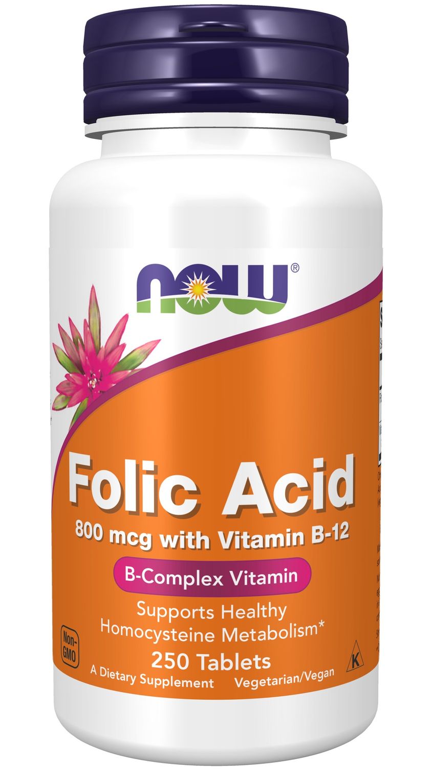 Now Supplements , Folic Acid 800 Mcg With Vitamin B-12 - Tablets