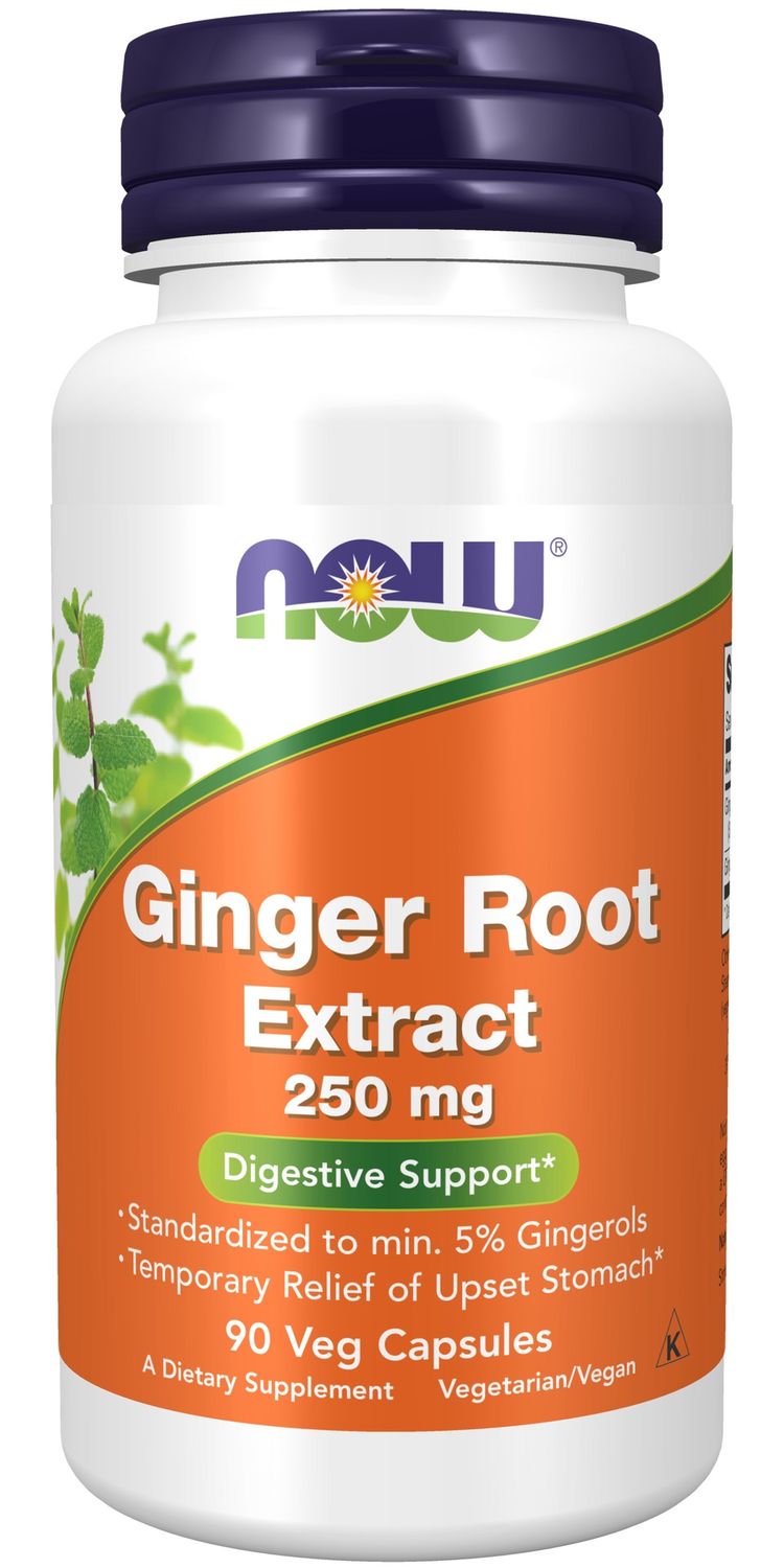Now Supplements , Ginger Root Extract 250 Mg - Veg Capsules