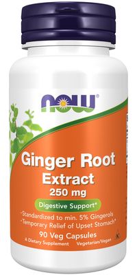 Now Supplements , Ginger Root Extract 250 Mg - Veg Capsules