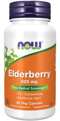 Now Supplements , Elderberry 500 Mg - Veg Capsules