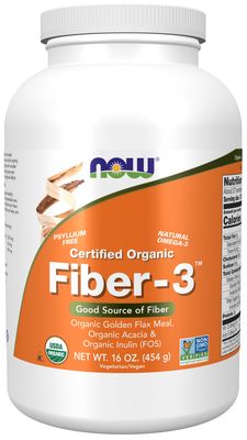 Now Supplements , Fiber-3, Organic - 16 Oz. Now Supplements , Fiber-3, Organic - 16 Oz.