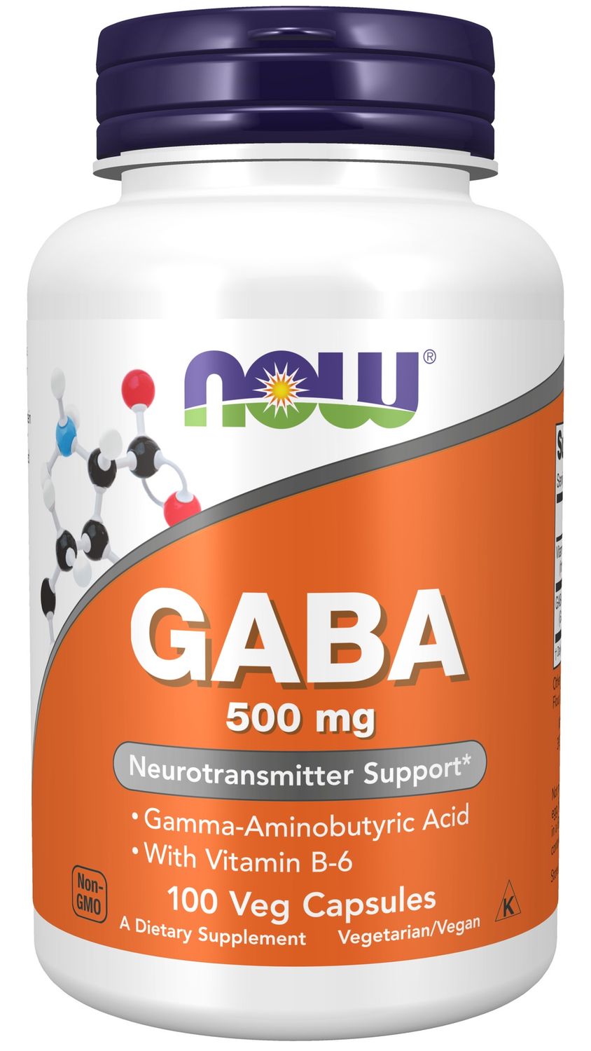 Now Supplements , Gaba 500 Mg + B-6 - Veg Capsules