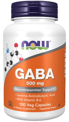 Now Supplements , Gaba 500 Mg + B-6 - Veg Capsules