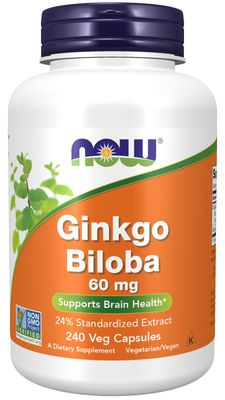 Now Supplements , Ginkgo Biloba 60 Mg - Veg Capsules