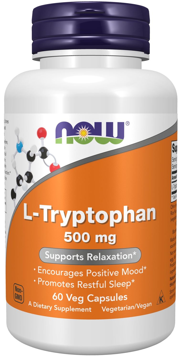 Now Supplements , L-Tryptophan 500 Mg - 60 Veg Capsules