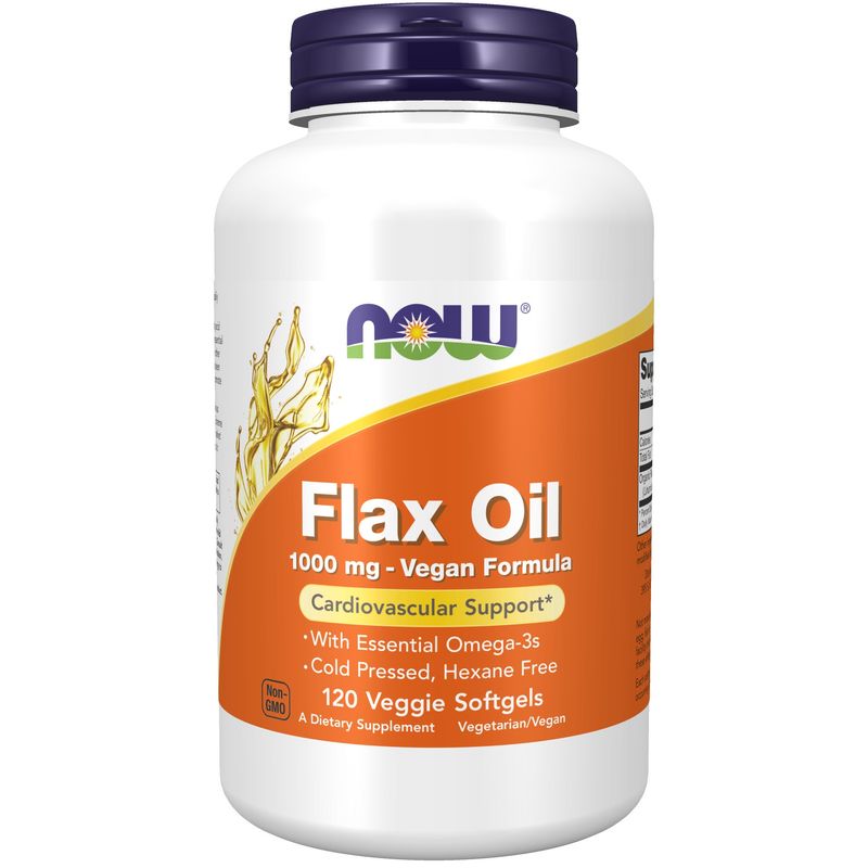 Now Supplements , Flax Oil 1000 Mg Vegan Formula - Veggie Softgels