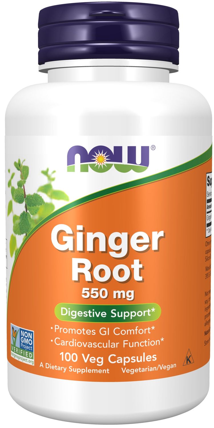 Now Supplements , Ginger Root 550 Mg - Veg Capsules