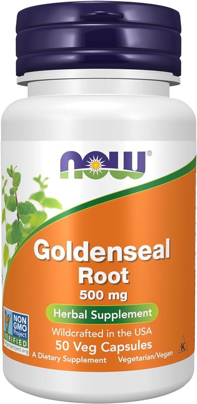 Now Supplements , Goldenseal Root 500 Mg - 50 Veg Capsules