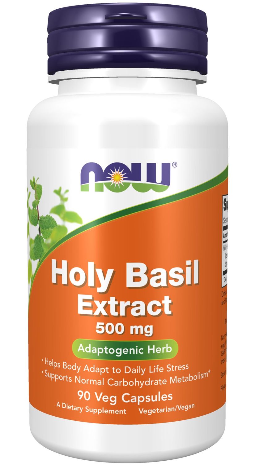 Now Supplements , Holy Basil Extract 500 Mg - Veg Capsules