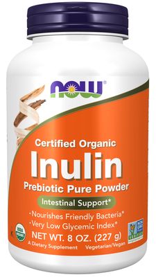 Now Supplements , Inulin Prebiotic Pure Powder, Organic - 8 Oz.