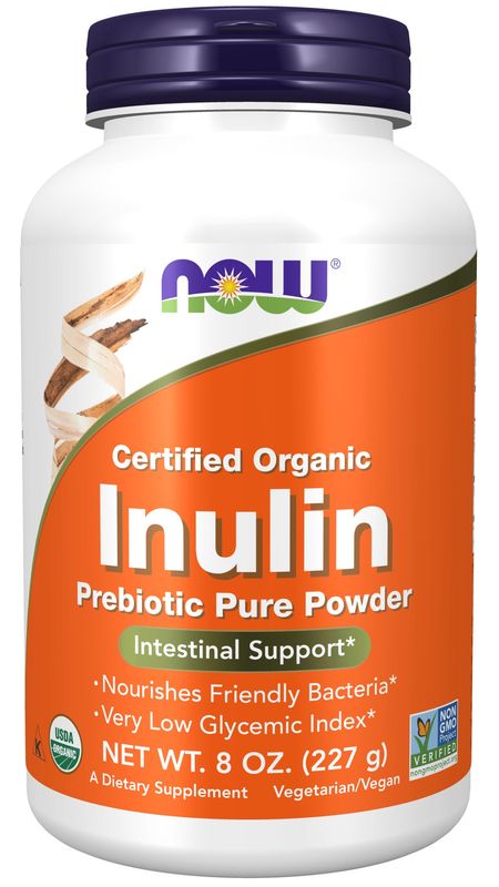 Now Supplements , Inulin Prebiotic Pure Powder, Organic - 8 Oz.