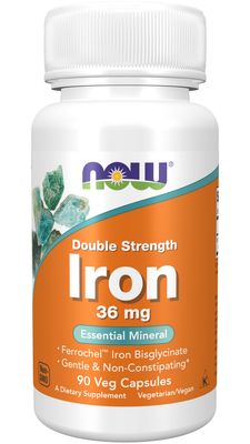 Now Supplements , Iron 36 Mg, Double Strength - Veg Capsules Now Supplements , Iron 36 Mg, Double Strength - Veg Capsules