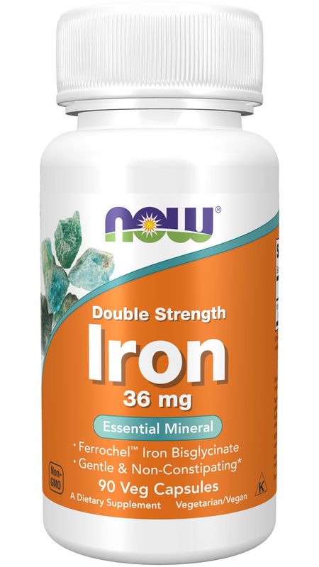 Now Supplements , Iron 36 Mg, Double Strength - Veg Capsules Now Supplements , Iron 36 Mg, Double Strength - Veg Capsules
