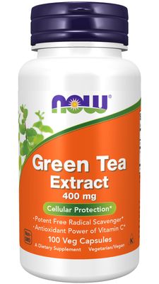 Now Supplements , Green Tea Extract 400 Mg - Veg Capsules