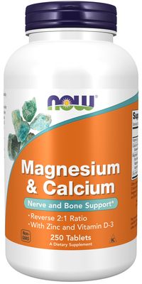 Now Supplements , Magnesium & Calcium - 250 Tablets Now Supplements , Magnesium & Calcium - 250 Tablets
