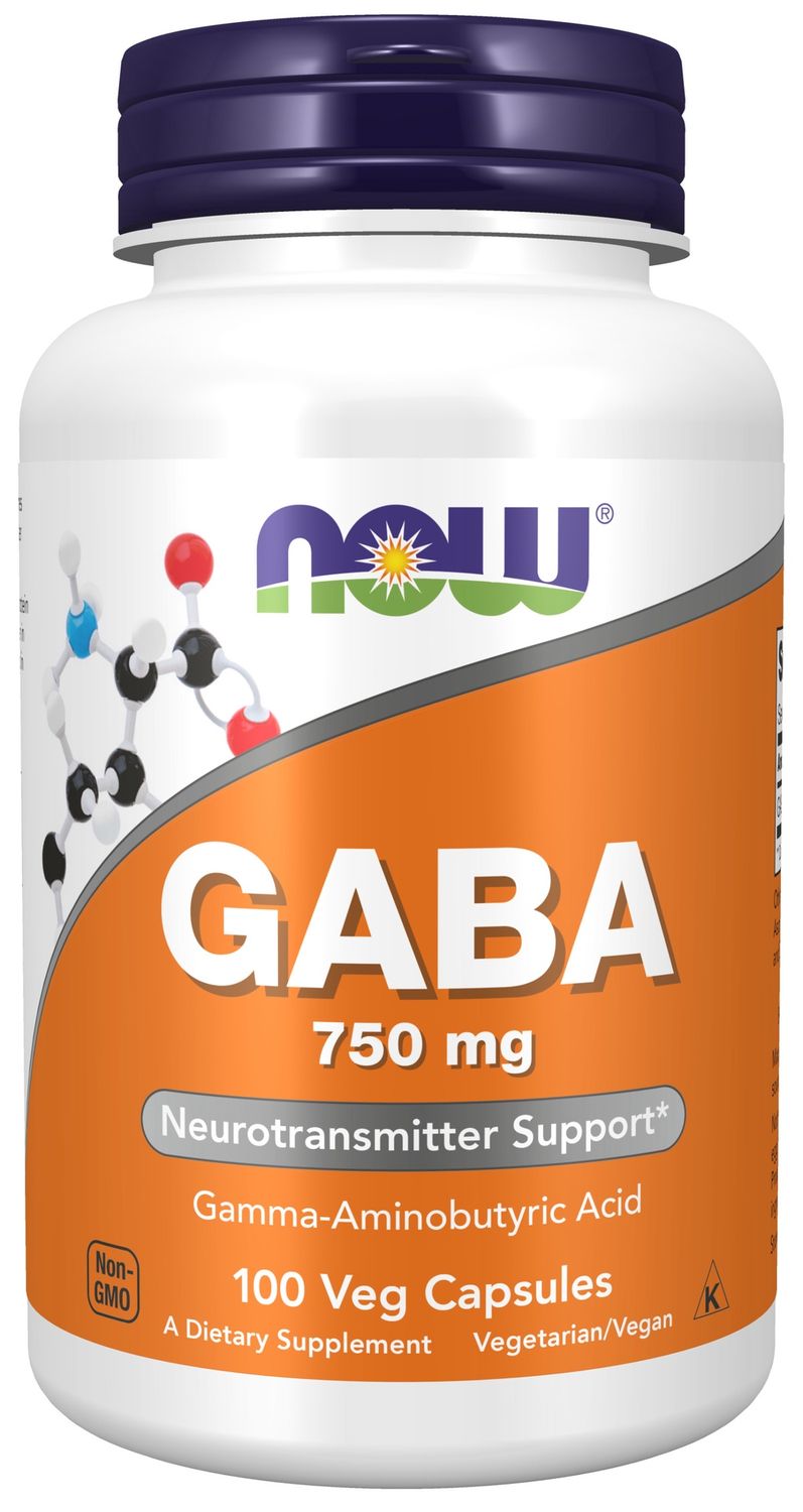Now Supplements , Gaba 750 Mg - Veg Capsules