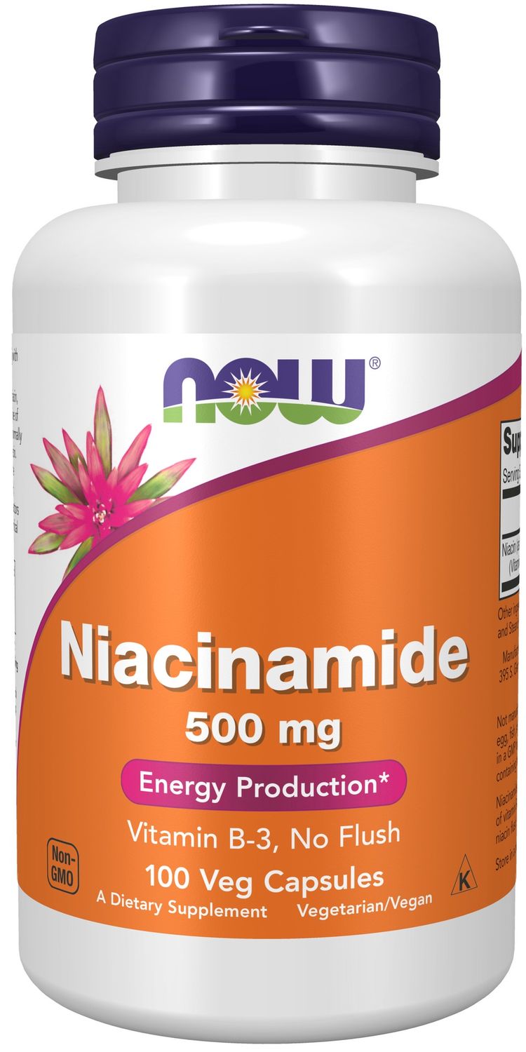 Now Supplements , Niacinamide (B-3) 500 Mg - Veg Capsules