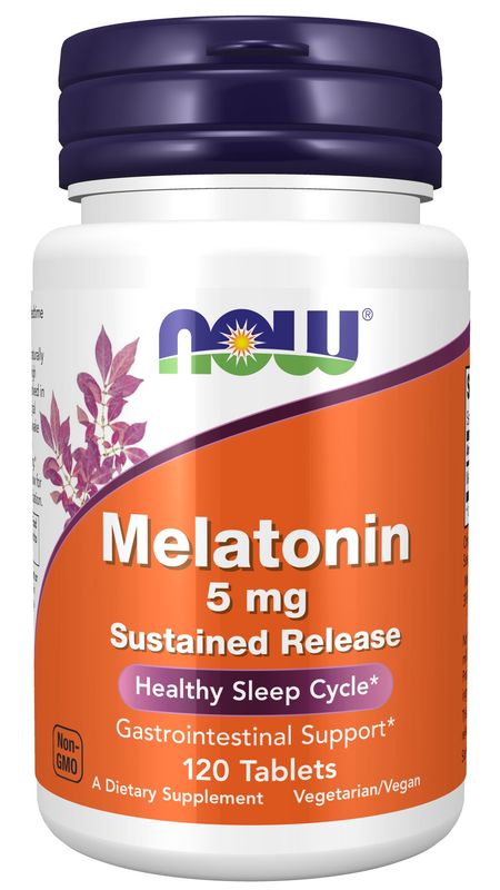 NOW Supplements , Melatonin 5 mg Sustained Release - Tablets