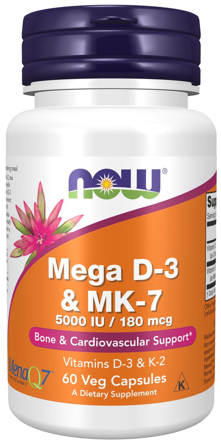 Now Supplements , Mega D-3 & Mk-7 - Capsules