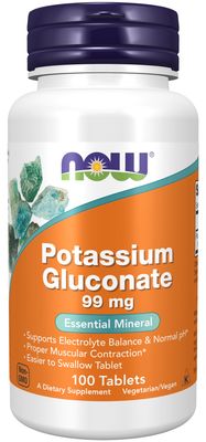 Now Supplements , Potassium Gluconate 99 Mg Vegetarian - Tablets