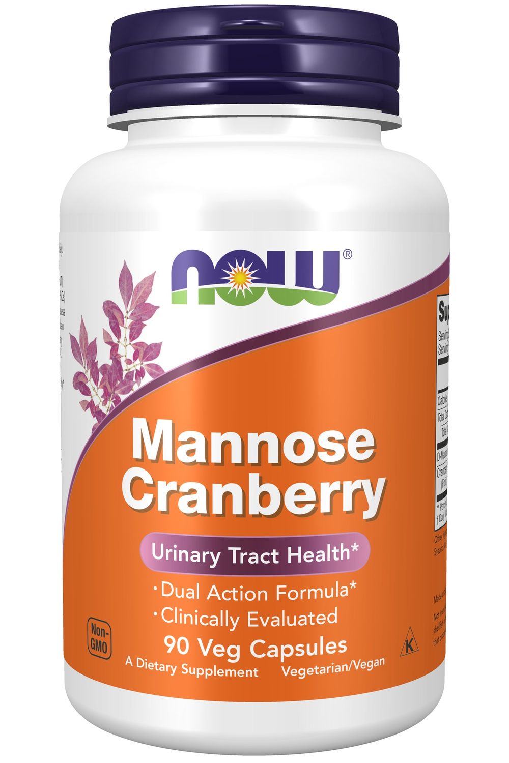 NOW Supplements , Mannose Cranberry - 90 Veg Capsules