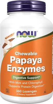 Now Supplements , Papaya Enzyme - 360 Lozenges