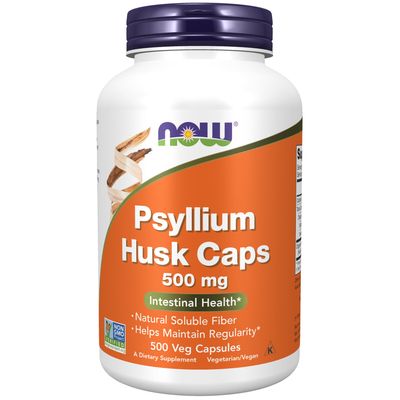 Now Supplements , Psyllium Husk 500 Mg - 500 Veg Capsules