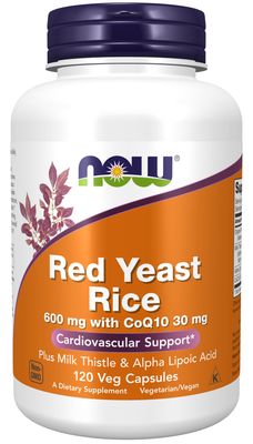 Now Supplements , Red Yeast Rice 600Mg With Coq10 30 Mg - 120 Veg Capsules