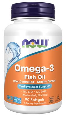 Now Supplements , Omega-3, Molecularly Distilled & Enteric Coated - Softgels
