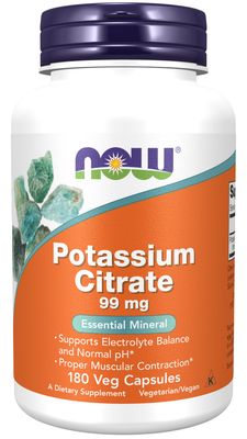 Now Supplements , Potassium Citrate 99 Mg - Veg Capsules Now Supplements , Potassium Citrate 99 Mg - Veg Capsules