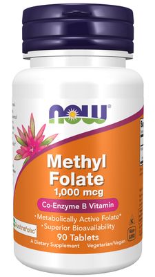 Now Supplements , Methyl Folate 1,000 Mcg - Tablets Now Supplements , Methyl Folate 1,000 Mcg - Tablets