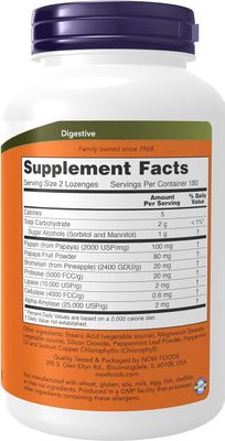 Now, Papaya Enzyme Chewable 360 Tabs