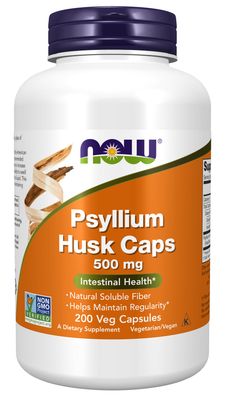 Now Supplements , Psyllium Husk 500 Mg - 200 Veg Capsules