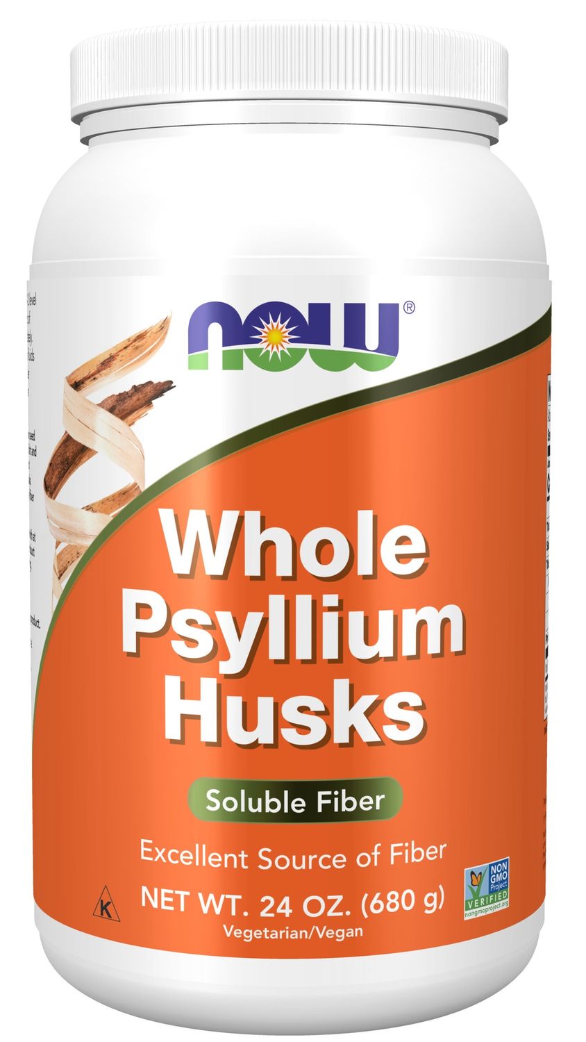 Now Supplements , Psyllium Husks, Whole - 24 oz.